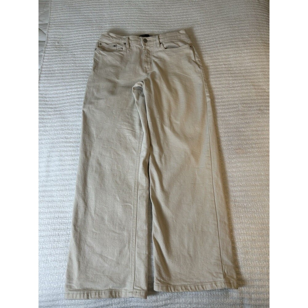 CALVIN KLEIN Women Jeans High Rise 90s Fit Cream Denim Fabric Size 29 Y2K Vintag